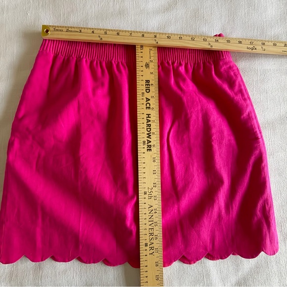 J Crew Skirt Womens 10 Scallop Hem Mini Linen Blend Lined Pockets Preppy NWT - Picture 5 of 10
